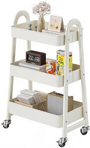 DUMOS 3 Tiers Rolling Cart, Utility Cart, Storage Organizer by DumosLifestyle