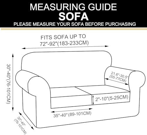 U-NICE HOME 3 Pieces Stretch Couch Cover Sofa Slipcover, Orange - Image 7
