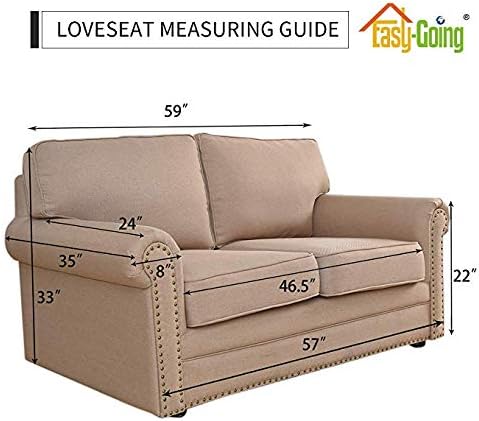 Easy-Going Reversible Loveseat Couch Cover for 2 Cushion Couch Sofa Cover for Dogs Water Resistant Furniture Protector with Foam Sticks Elastic Straps for Pet (Loveseat, Gray/Gray) - Image 7