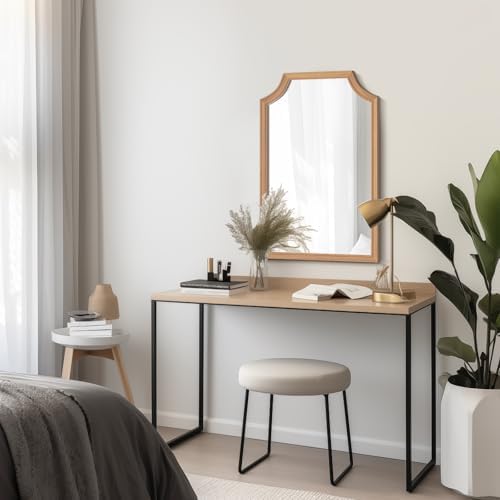 WallBeyond Scalloped Wood Mirror for Small Bathroom Vanity 20x30 Inch Rectangle Wall Mirror Decor for Hallway Bedroom Living Room Home (Honey-Colored) - Image 5