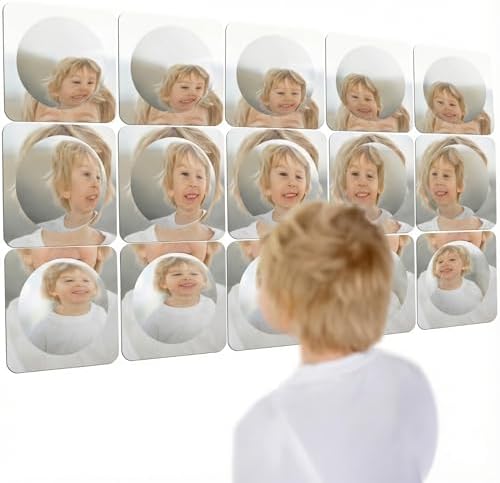 Special Supplies Sensory Bubble Wall Mirror - Interactive Acrylic Mirrors for Wall Decoration and Sensory Toys for Kids Classroom or Home -Sensory Room Decor -Visual, Tactile Stimulation (15 Pk) by SpecialSupplies