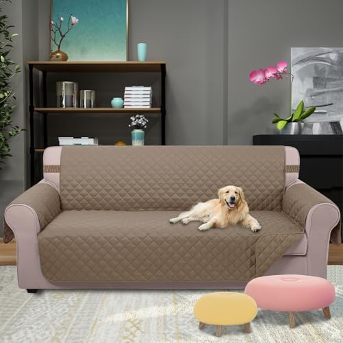 U-NICE HOME Large Sofa Cover Reversible Couch Cover for Dogs, Taupe - Image 2