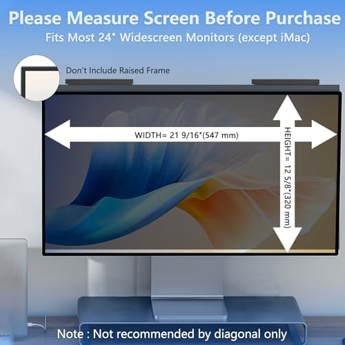 24 Inch Privacy Screen for Computer Monitor Hanging Removable 16:9 (1 Pack) - Image 2