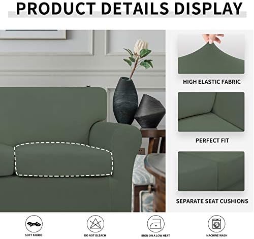 Easy-Going Stretch Oversized Loveseat Couch Cover for 2 Cushion Washable - Image 6