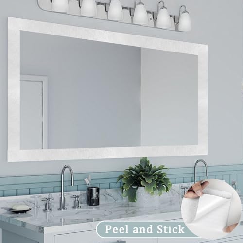 10M White Mirror Border Peel and Stick, Bathroom Wallpaper Border Tape - Image 5