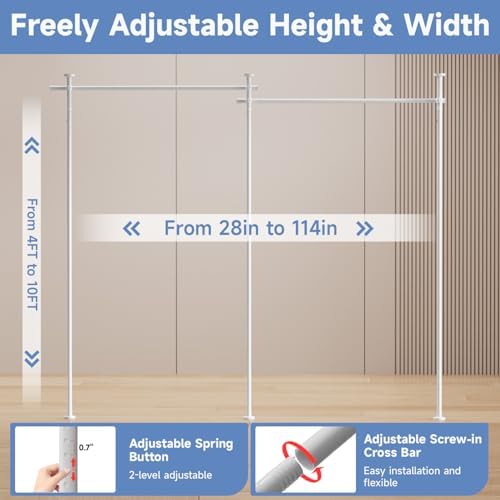 Room Divider No Driling Curtain Rods,Wide Wall Divider for Room Separation - Image 3
