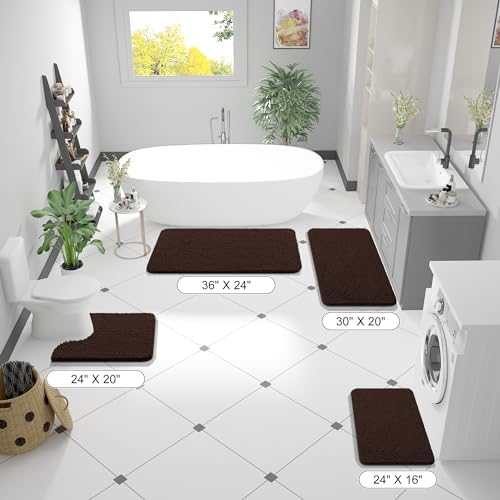 OLANLY Bathroom Runner Rugs 45x27, Extra Soft Absorbent Chenille Bath Rugs - Image 2