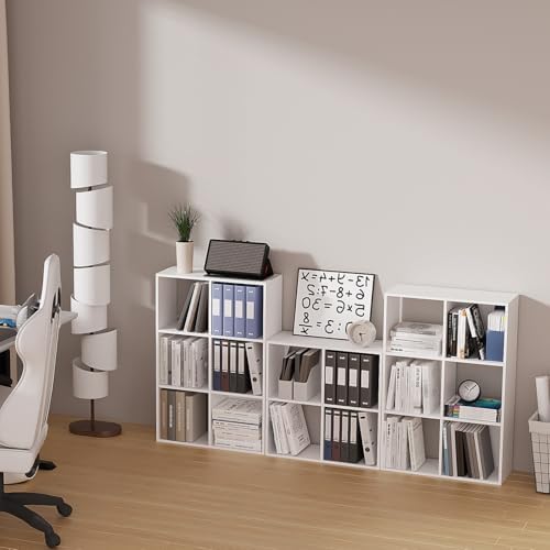 6-Cube Storage Organizer,DIY Open Back Bookshelf,High Hardness Wood Cubby Bookcase for Home Office Bedroom Living Room,Tall Shelf for Books Toys Vinyl Records (White, 6-Cube) - Image 5