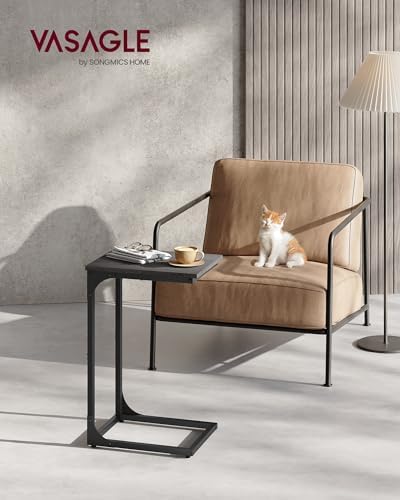VASAGLE C-Shaped End Table, Small Sofa Side Table with Metal Frame - Image 2