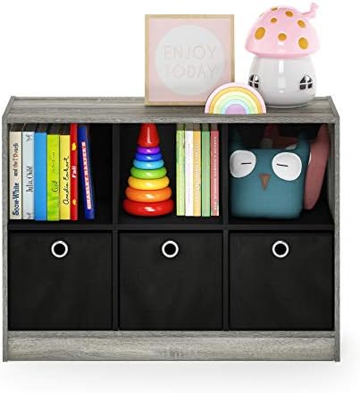 Furinno Basic 6-Cube Book Shelf with Open Shelf, 3 x 2, French Oak - Image 4