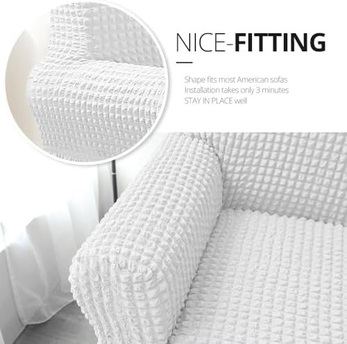 NICEEC Loveseat Covers Washable Love Seat Couch Covers Slipcover with Skirt - Image 3