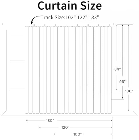 Ceiling Mount Room Divider Curtains,Track Sets for Room Separation,Black - Image 3