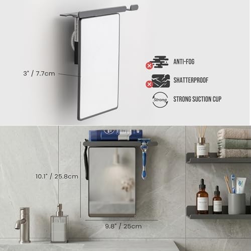 TAILI Shower Mirror Fogless for Shaving,Fogless Mirror for Shower with Tray - Image 4