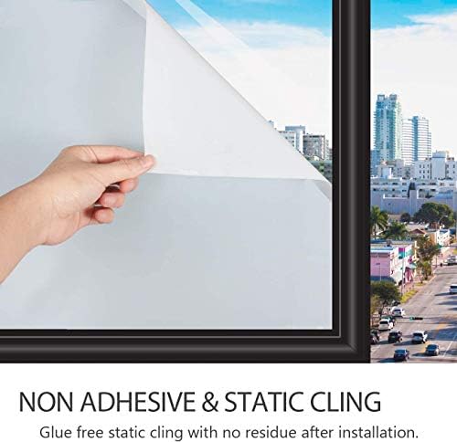HIDBEA White Frosted Glass Window Privacy Film,Static Cling 35.4in x 6.5ft - Image 6