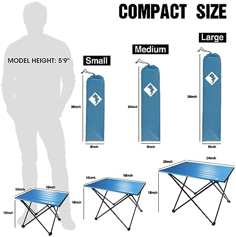 VILLEY Portable Camping Side Table, Ultralight Aluminum Folding Beach Table - Image 3