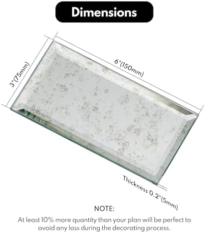 Lovdeco Peel and Stick Beveled Antique Mirror Tile Subway Mirror Glass Backsplash 3x6 Inch for Kitchen Bathroom Wall (40 Pcs, 5 SQ.FT.) - Image 2