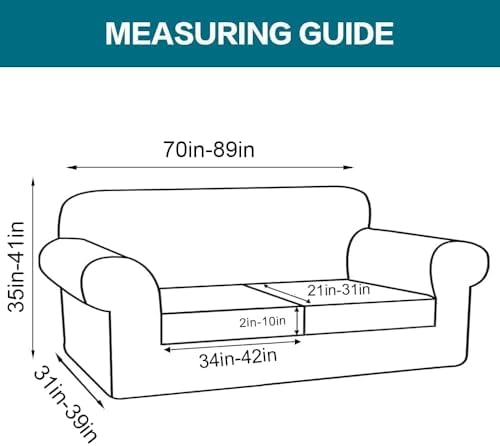 Turquoize 3 Piece Sofa Covers for 2 Cushion Couch Sofa Slipcover Soft Couch Cover for Dogs-Washable Sofa Furniture Cover with 2 Individual Cushion Covers, Feature Fabric (2 Cushion Sofa, Burnt Brick) - Image 2