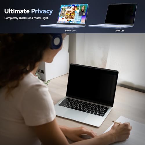 Magnetic Privacy Screen Protector Compatible with MacBook Neo 13 Inch (2026, A18 Pro), Removable Anti Spy Blue Light Glare Shield Laptop Private Security Filter for 13in Mac Computer - Image 2