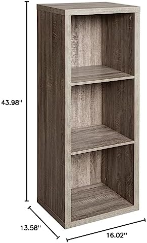 ClosetMaid 3 Cube Storage Shelf Organizer Bookshelf with Back Panel, Easy Assembly, Wood, Weathered Gray - Image 6