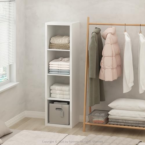 Furinno Cubic Extra Thick 4-Cube Closet Organizers and Storage, White by Furinno-FitsYourSpaceFitsYourBudget