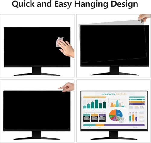 Hanging Computer Privacy Screen Protector Shield Compatible for 23/24 Inch - Image 5