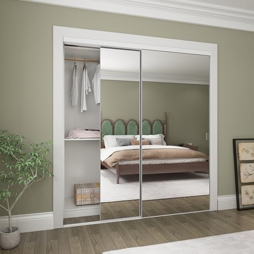JUBEST 72''x80'' Mirror Closet Doors, One Side Sliding Closet Door by JUBEST