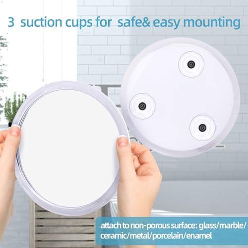Fogless Shower Mirror for Shaving and Makeup with 3 Removable Powerful Suction Cups, Shatterproof Anti Fog Mirror for Shower and Bathroom, Glassless Safety Kids Mirror - Image 4