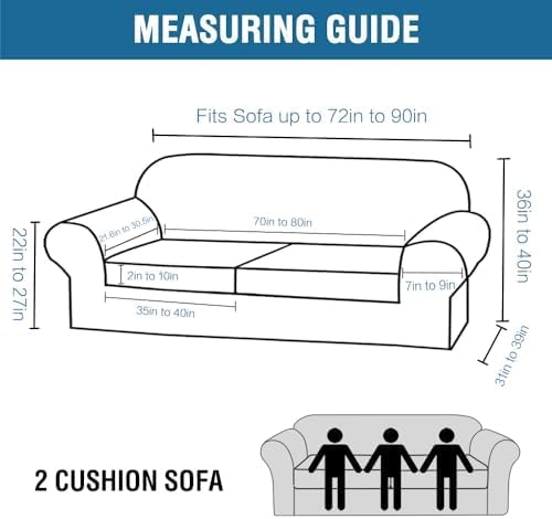 H.VERSAILTEX Real Velvet Plush 3 Piece Stretch Sofa Covers Couch Covers for 2 Cushion Couch Sofa Slipcovers Width Up to 90 Inch Feature Thick Soft Stay in Place (Sofa, Burnt Brick) - Image 2
