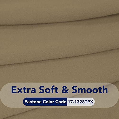 PureFit Stretch Oversized Couch Covers Fleece Sofa Slipcovers Tan - Image 5