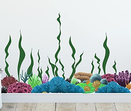 Coral Reef Wall Decals Underwater Ocean Kids Wall Decor Stickers, Under The Sea Girls Boys Toddler Teen Bedroom, Baby Nursery, Bathrooms, Living Room, Playroom (Coral Reef) - Image 2
