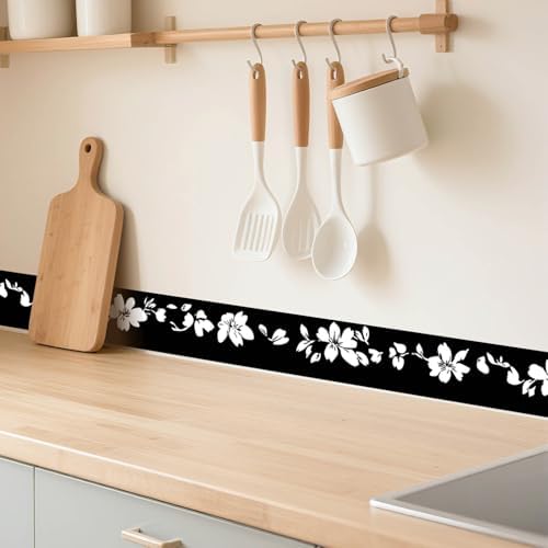 IVN Wallpaper Border Peel and Stick Wall White Cherry Blossom 4x196 Inch - Image 2