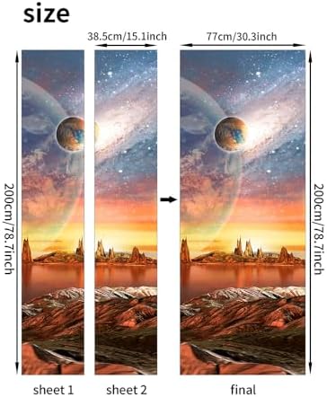 3D Door Stickers Murals Peel and Stick Removable Decals Wallpaper for Home Office Bedroom Living Room Wall Decoration 30.3"W x 78.7"H, SP-F24021 - Image 6