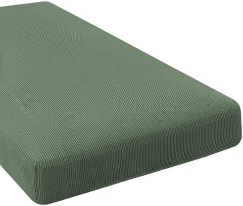 H.VERSAILTEX Super Stretch Individual Chaise Cover Sectional Couch Covers for L Shaped Sofa Both Left/Right Featuring Thick Jacquard Textured Twill Fabric (1 Piece Chaise Cover, Loden Frost) by HVERSAILTEX