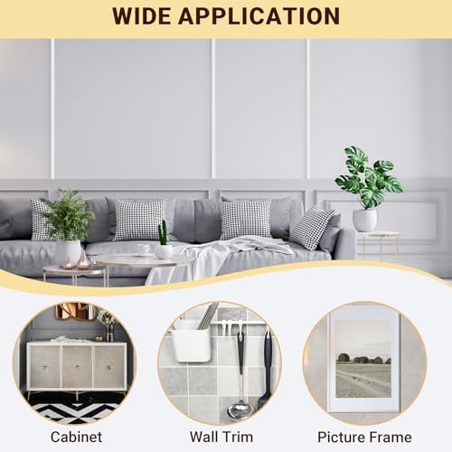 Trimold Glossy White Molding Trim Peel and Stick, Flexible Mirror Border Design, Wall Ceiling Floor Cabinet Tile Edge Moulding, 5m x 2cm - Image 5