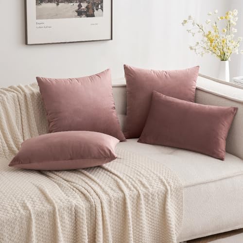 MIULEE Velvet Throw Pillow Covers 16x16 Inch Pack of 2 Jam - Image 4