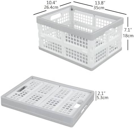 Vababa 3-Pack Plastic Stackable Collapsible Storage Crate, 15 L - Image 2