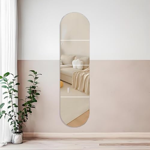 Full Length Mirror Wall Mounted for Bedroom, 12 x12in x4pcs Kids Shatterproof Acrylic Plexiglass Mirror Stickers, Safe wall mirror full length Mirror Stickers for Makeup Home Workout Gym Hallway Dorm by CEUQIESO