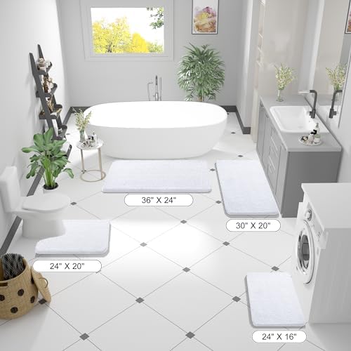 OLANLY Bathroom Runner Rugs 59x24, Extra Soft Absorbent Chenille Bath Rugs - Image 2