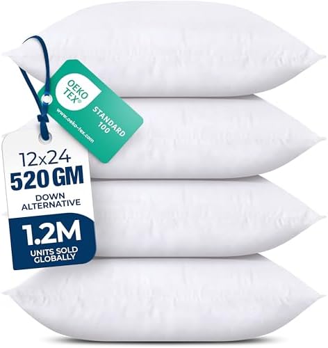 Utopia Bedding Throw Pillows, Decorative 12x24 Pillow Inserts, Set of 4 by UTOPIABEDDING