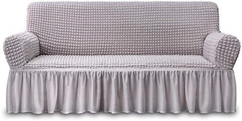 NICEEC Sofa Cover Lilac Gray Couch Cover Stretch Sofa Slipcover with Skirt by NICEEC
