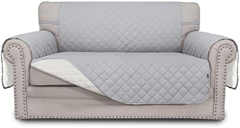 Easy-Going Reversible Couch Cover, 2 Cushion Sofa, Light Gray/Ivory by Easy-Going
