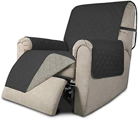 Easy-Going Recliner Sofa Slipcover Reversible Sofa Cover Water Resistant Couch Cover Furniture Protector with Elastic Straps for Pets Kids Children Dog Cat (Recliner, Dark Gray/Beige) by Easy-Going