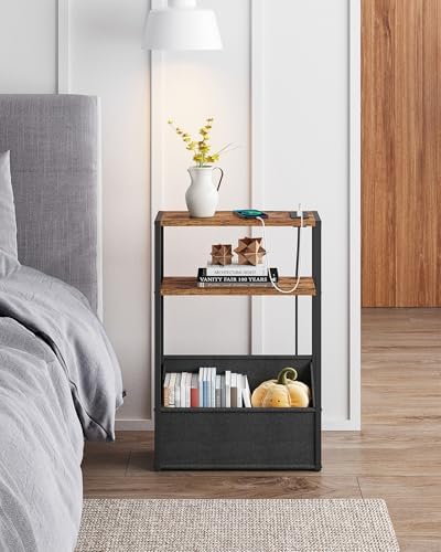 TUTOTAK Narrow Side Table with Charging Station, Slim End Table - Image 4