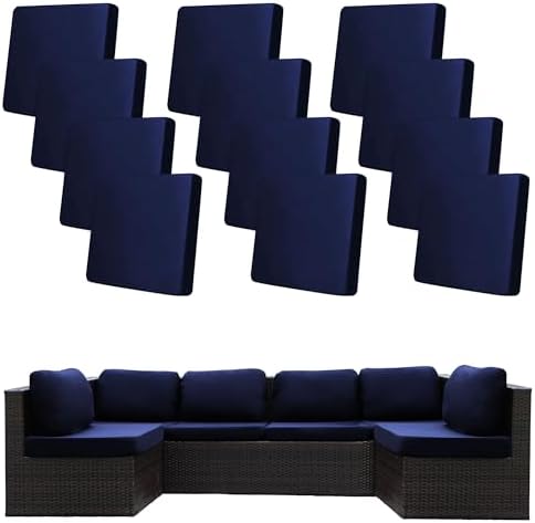 12 Pcs Outdoor Cushion Covers, Patio Sofa Cushion Covers Replacement by BIETYONE