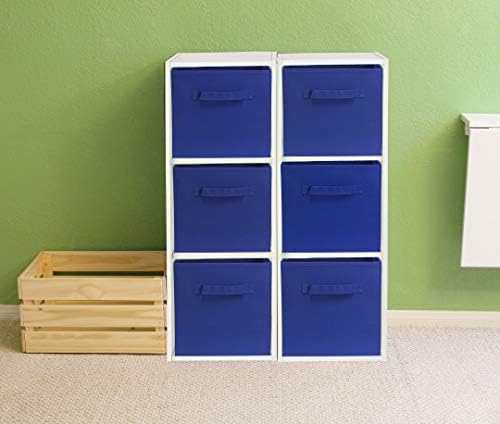 Simple Houseware 11-Inch Foldable Cube Storage Bins, Dark Blue, 6-Pack - Image 6