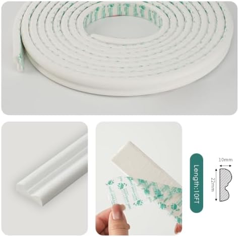 10FT Matte Foaming Peel and Stick Wall Molding Trim, DIY Arch Paneling Self-Adhesive Flexible Paintable Chair Rail Molding with Cutting Stickers & Reinforcing Agent.(Width 0.9IN) - Image 2