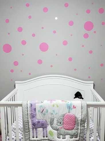 Polka Dot Wall Stickers, Wall Decor Stickers, Wall Dots, Vinyl Circle Room Dot Decals (Pink) - Image 4