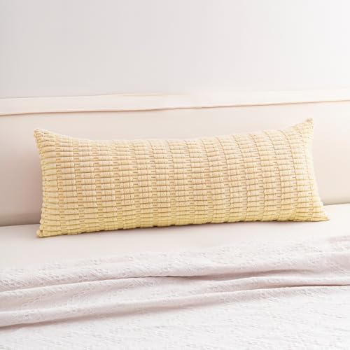 Aegero Corduroy Decorative Throw Pillow Covers 14x36 Inch Soft Striped Pillow Covers Modern Farmhouse Home Decor for Sofa Living Room Couch Bed（Beige） by Unknown