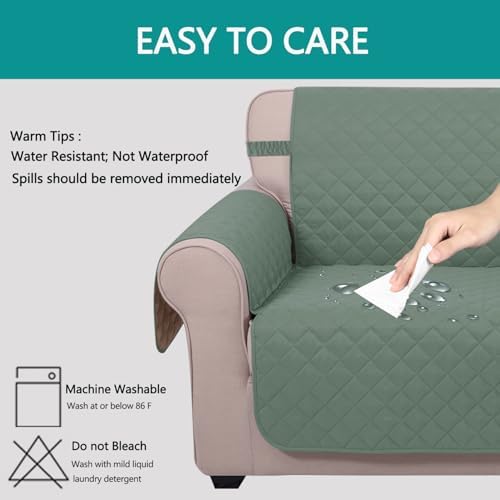U-NICE HOME Reversible Couch Cover for Dogs, Greyish Green/Taupe - Image 5