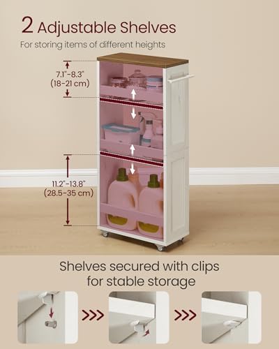 VASAGLE 4-Tier Slide-Out Storage Cart, Slim Kitchen Cart with Wheels - Image 3